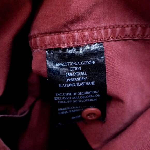 Brothers Sons Shirt Mens M Red Button Up Long Sleeve Collared Dark Wash - Picture 9 of 11